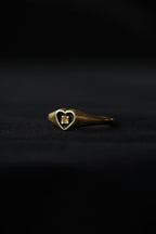 Vintage 18K Black Heart Ring