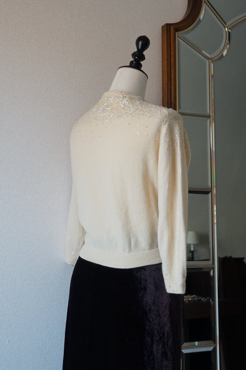 1950's Sequins Wool Cardigan
