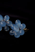 1940's French Blue Glass Earrings