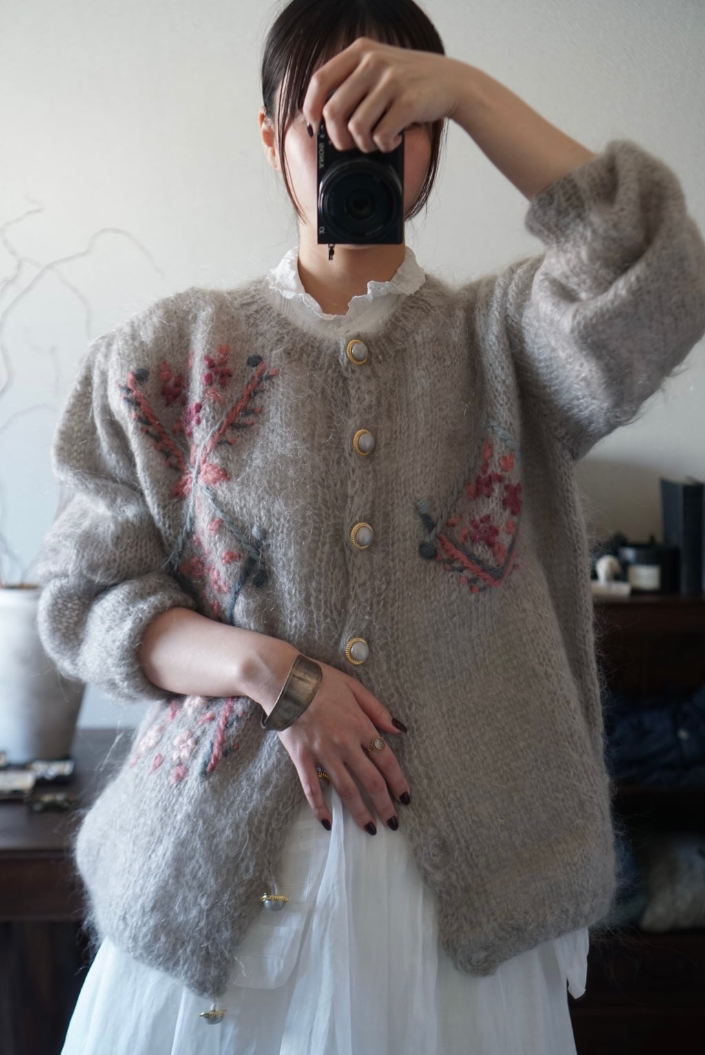 1960's Mohair Embroidery Cardigan