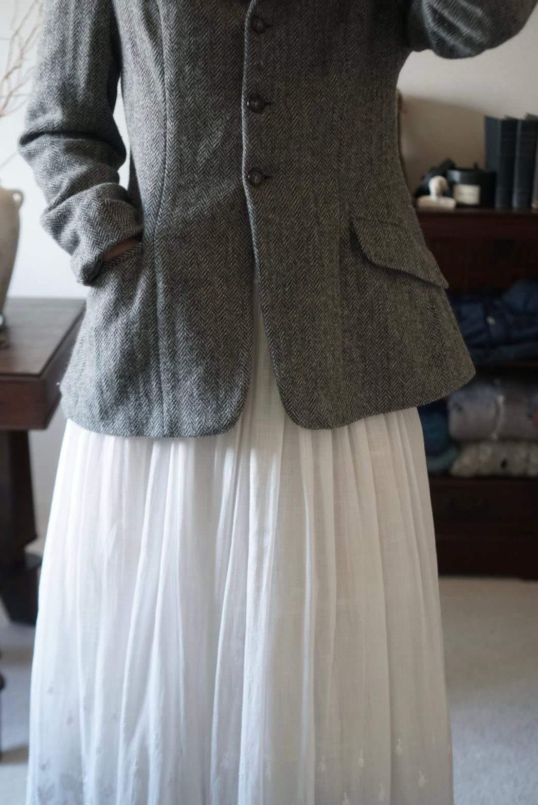 Vintage Grey Herringbone Jacket