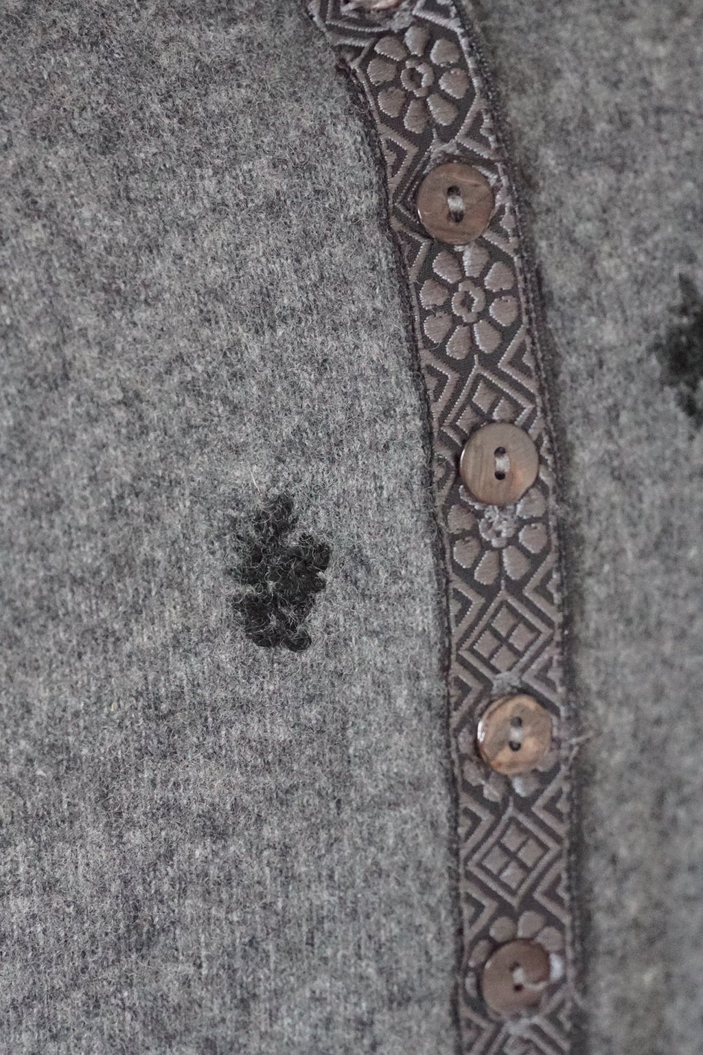 Vintage Flower Gray Cardigan
