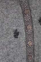 Vintage Flower Gray Cardigan