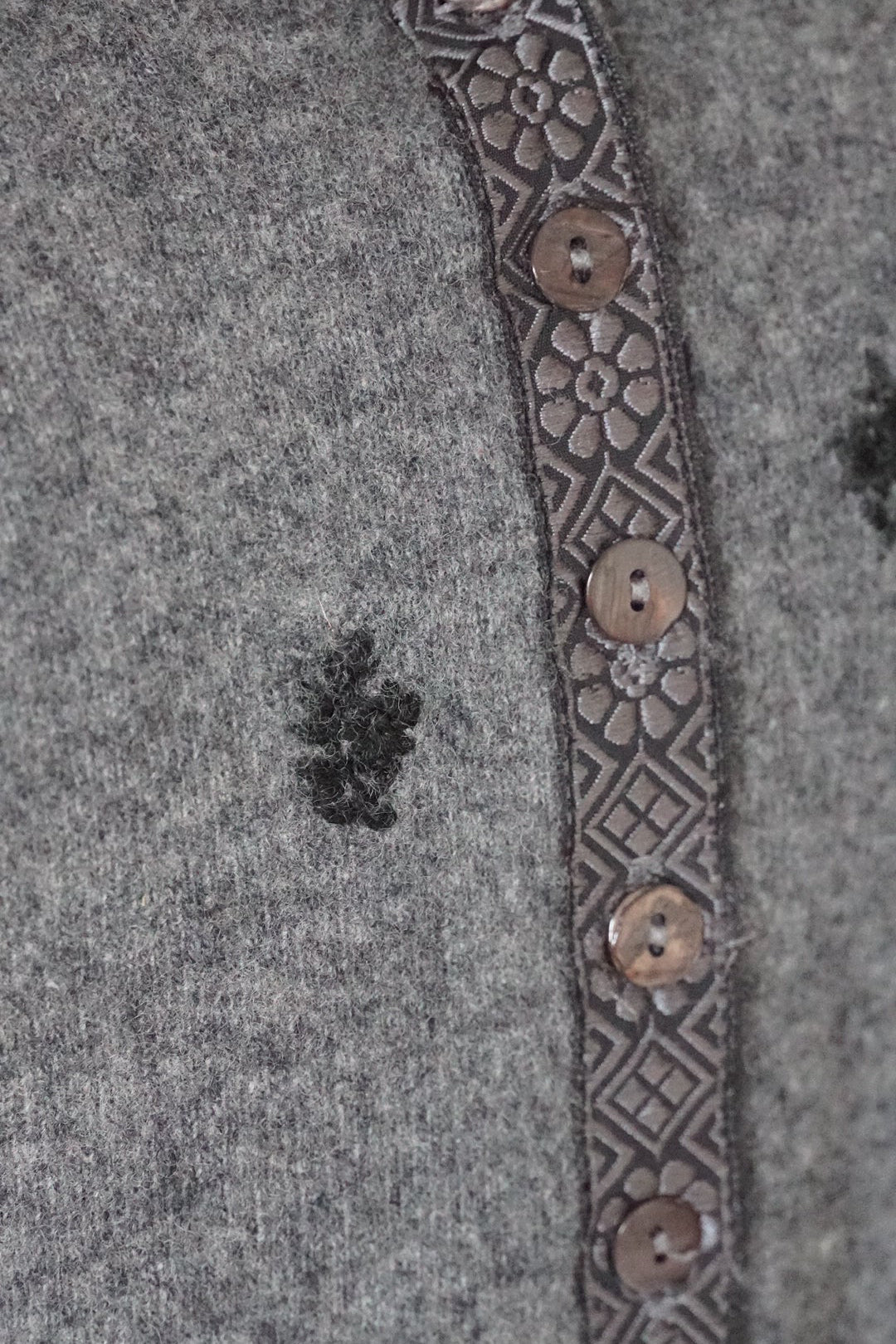 Vintage Flower Gray Cardigan