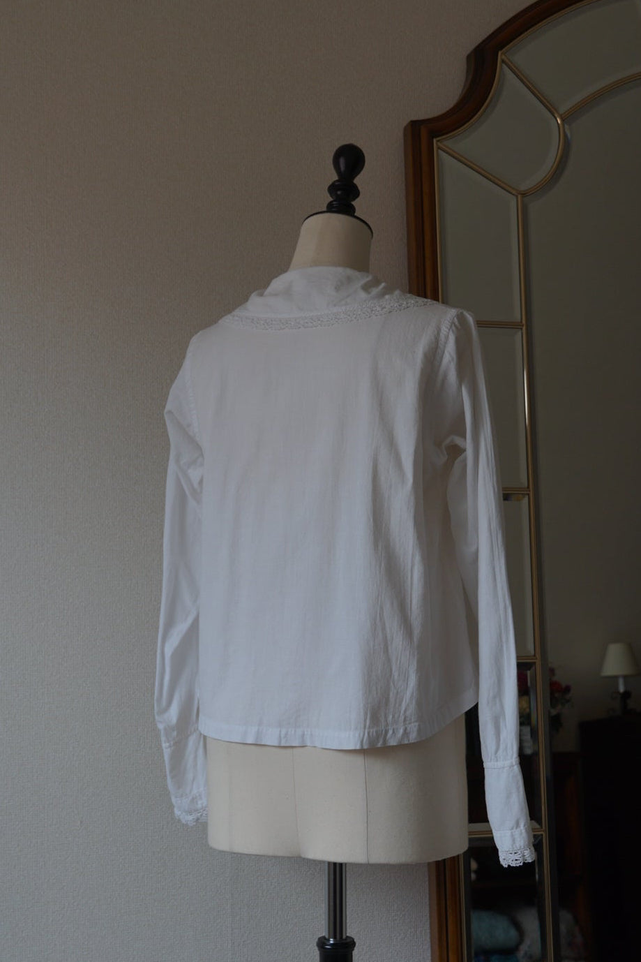 Antique French White Cotton Blouse