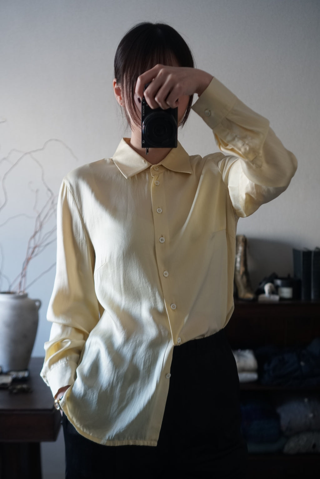 1980's Ivory Silk Shirt