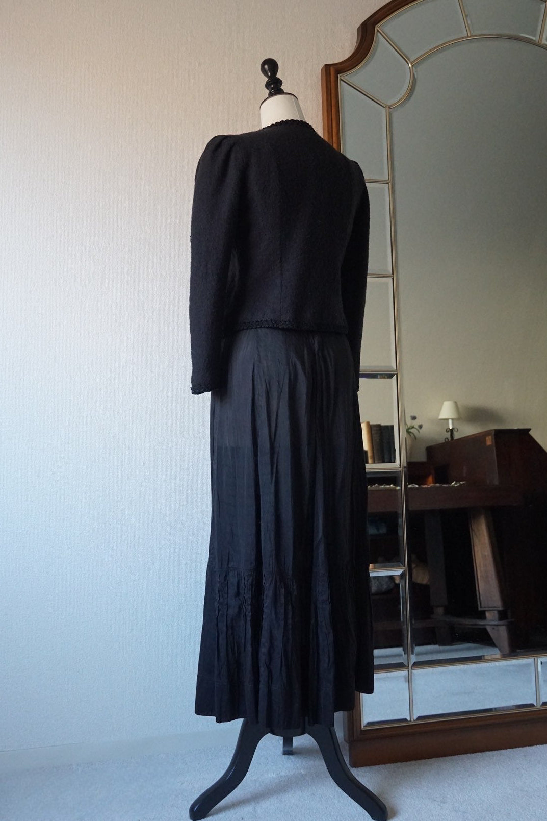 Victorian Black Cotton Slip Skirt