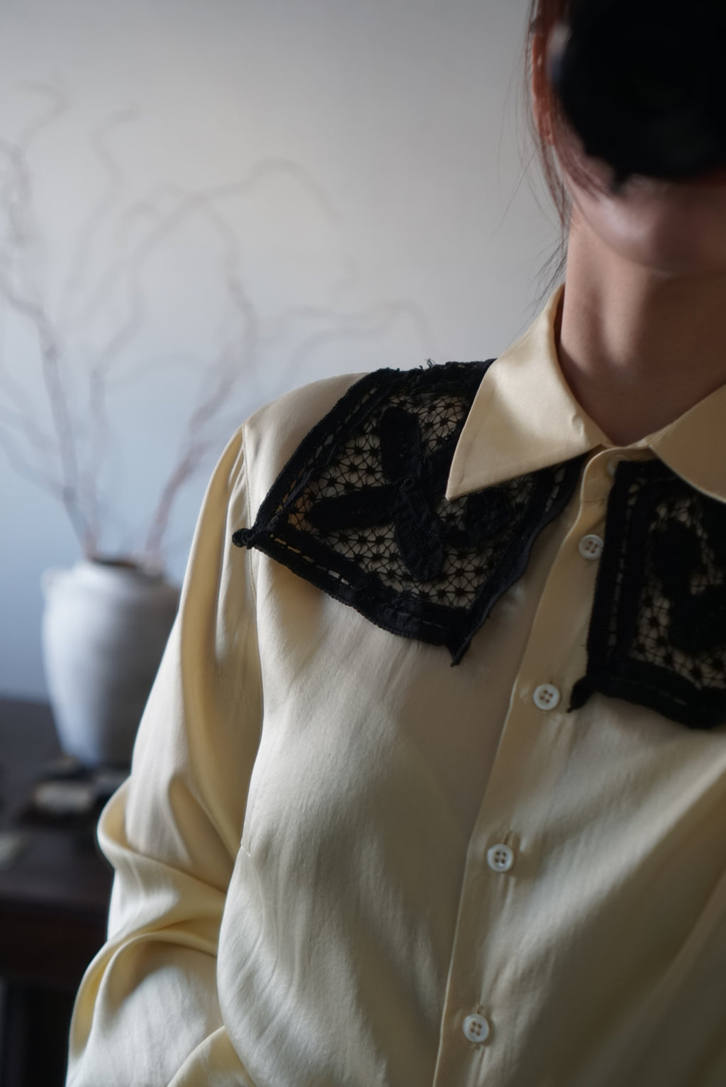 Victorian Black Lace Collar