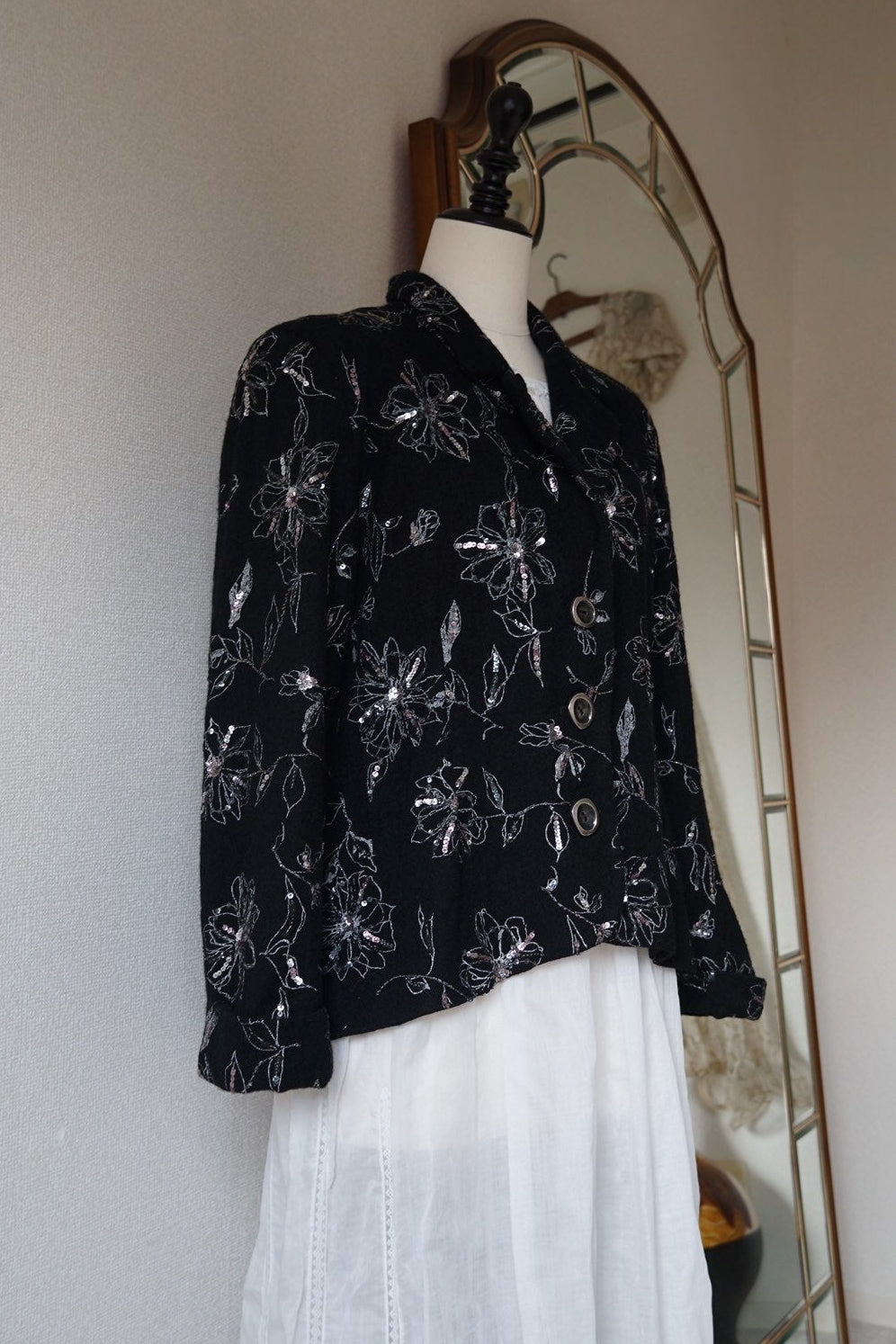 Vintage Floral with Sequins Jacket