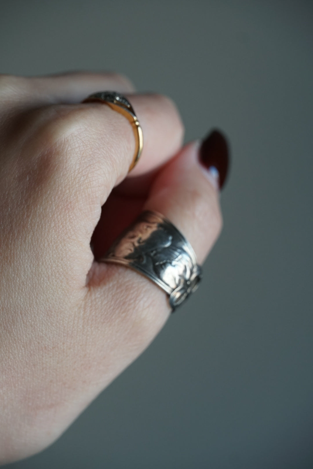 Vintage Silver Child Face Ring