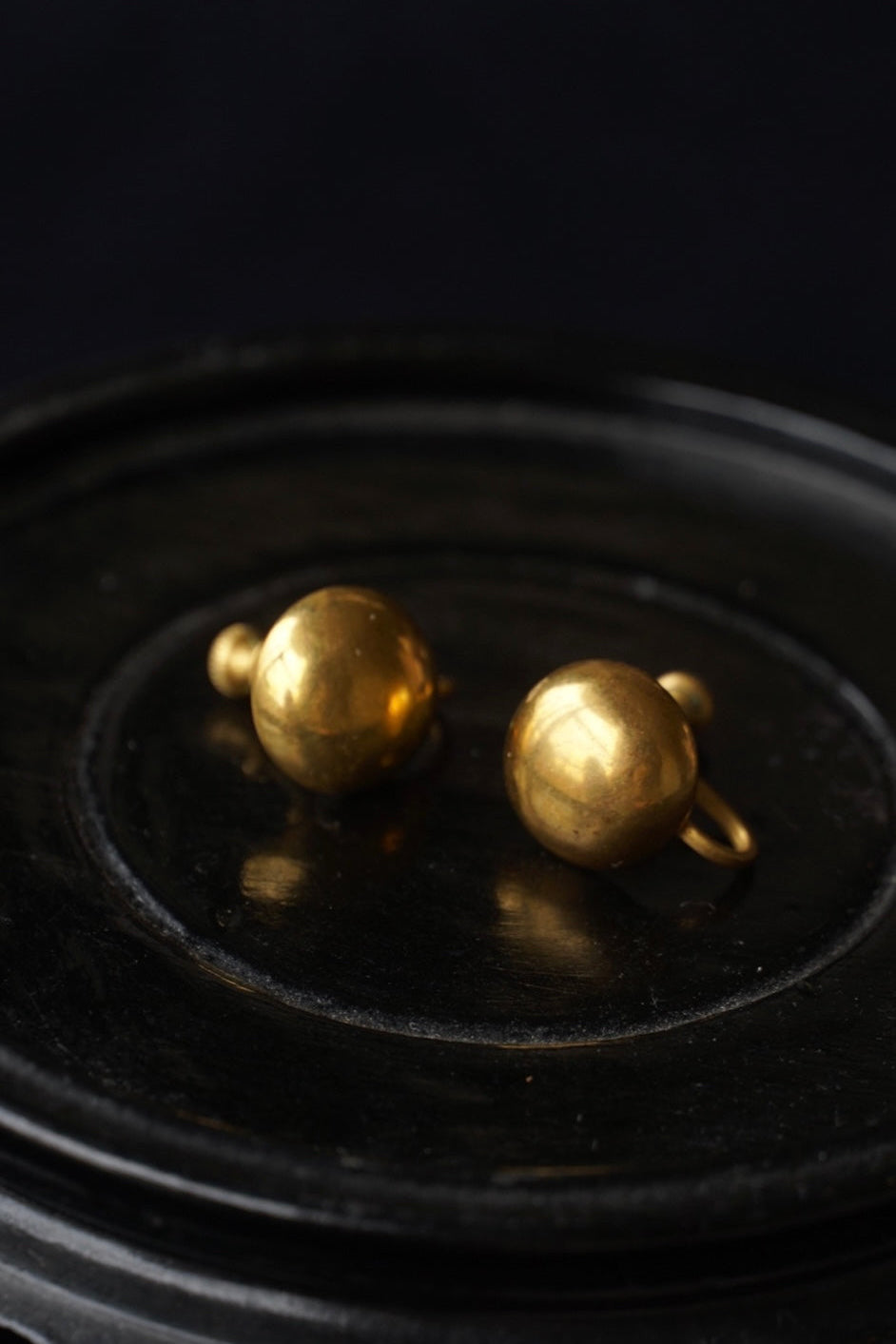 Vintage Gold Ball Earrings