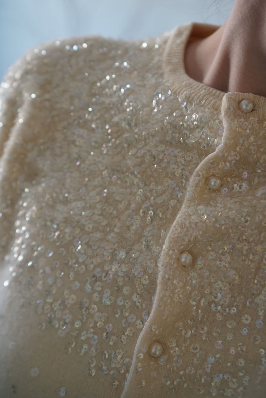 1950's Sequins Wool Cardigan