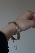 Antique Silver×Gold Wire Bangle