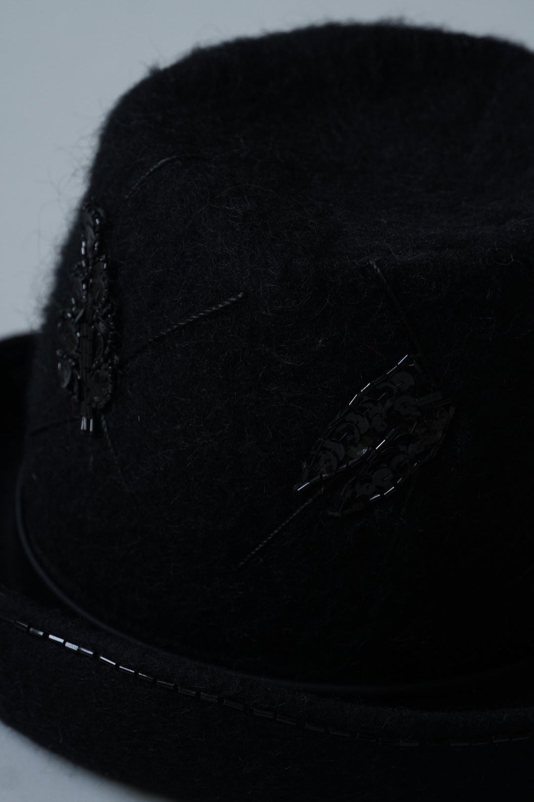 1960’s Beads Black Felt Hat