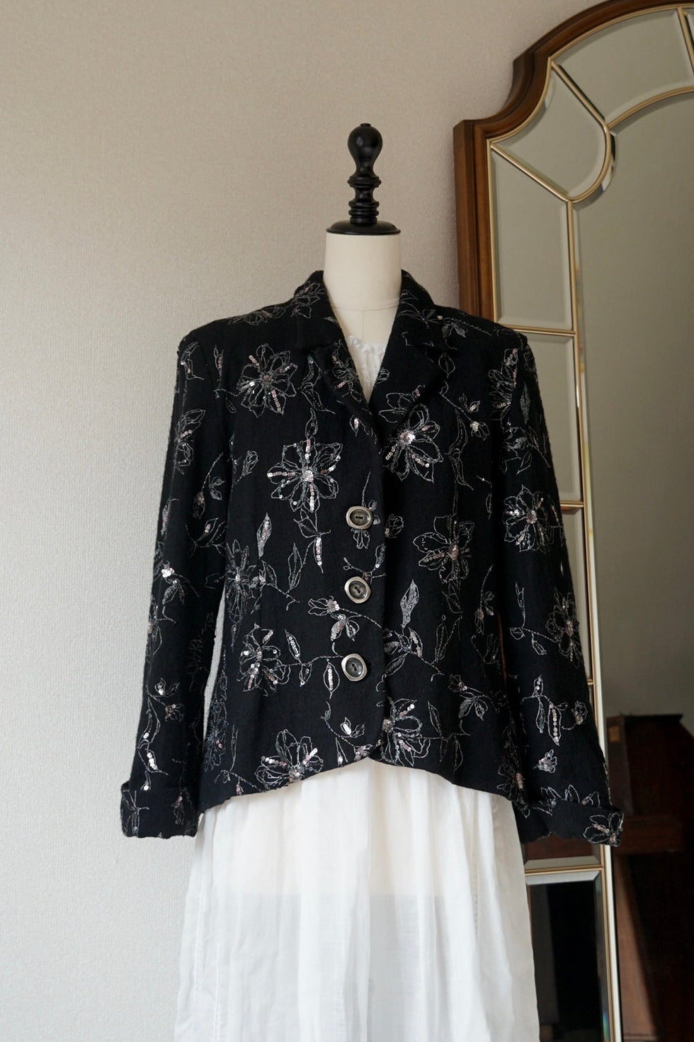 Vintage Floral with Sequins Jacket