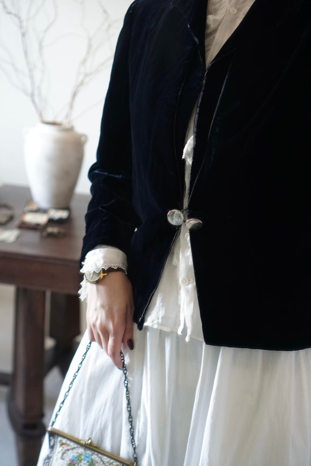 1930's Blue Silk Velvet Jacket