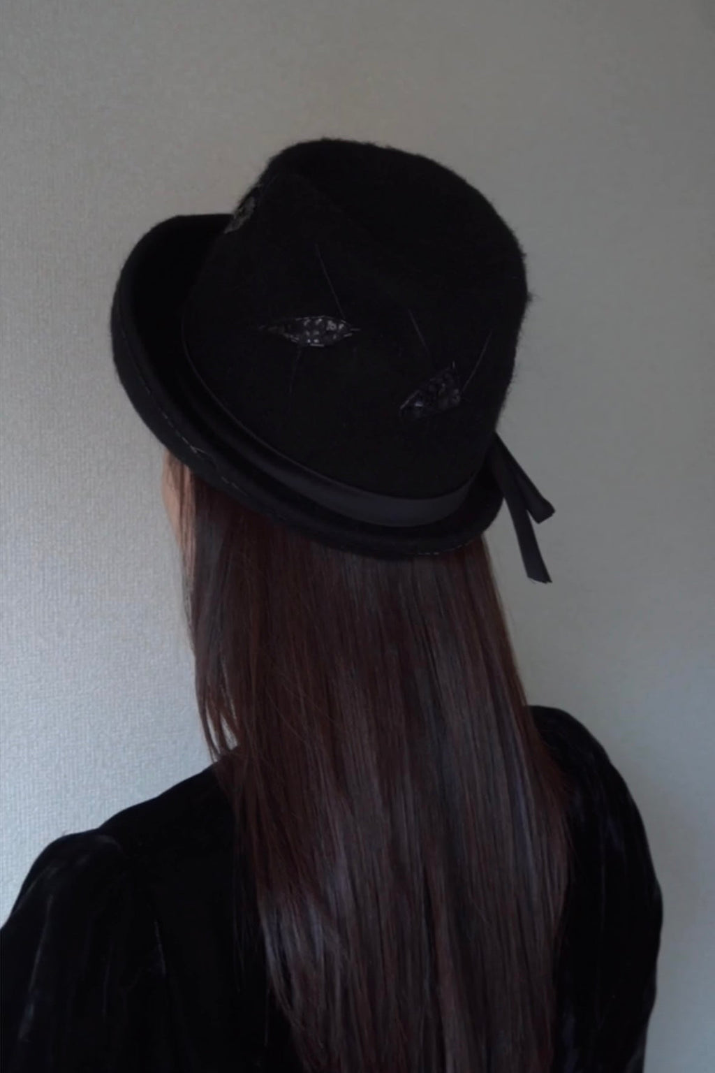 1960’s Beads Black Felt Hat