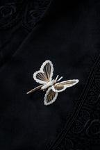 Vintage MONET Butterfly White Enamel Brooch