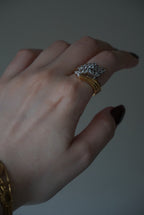 Vintage Falling Star Cut Glass Ring