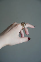 Vintage Twisted Cut Glass Bouquet Ring
