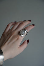 Vintage Silver×Moon Stone Indian Ring