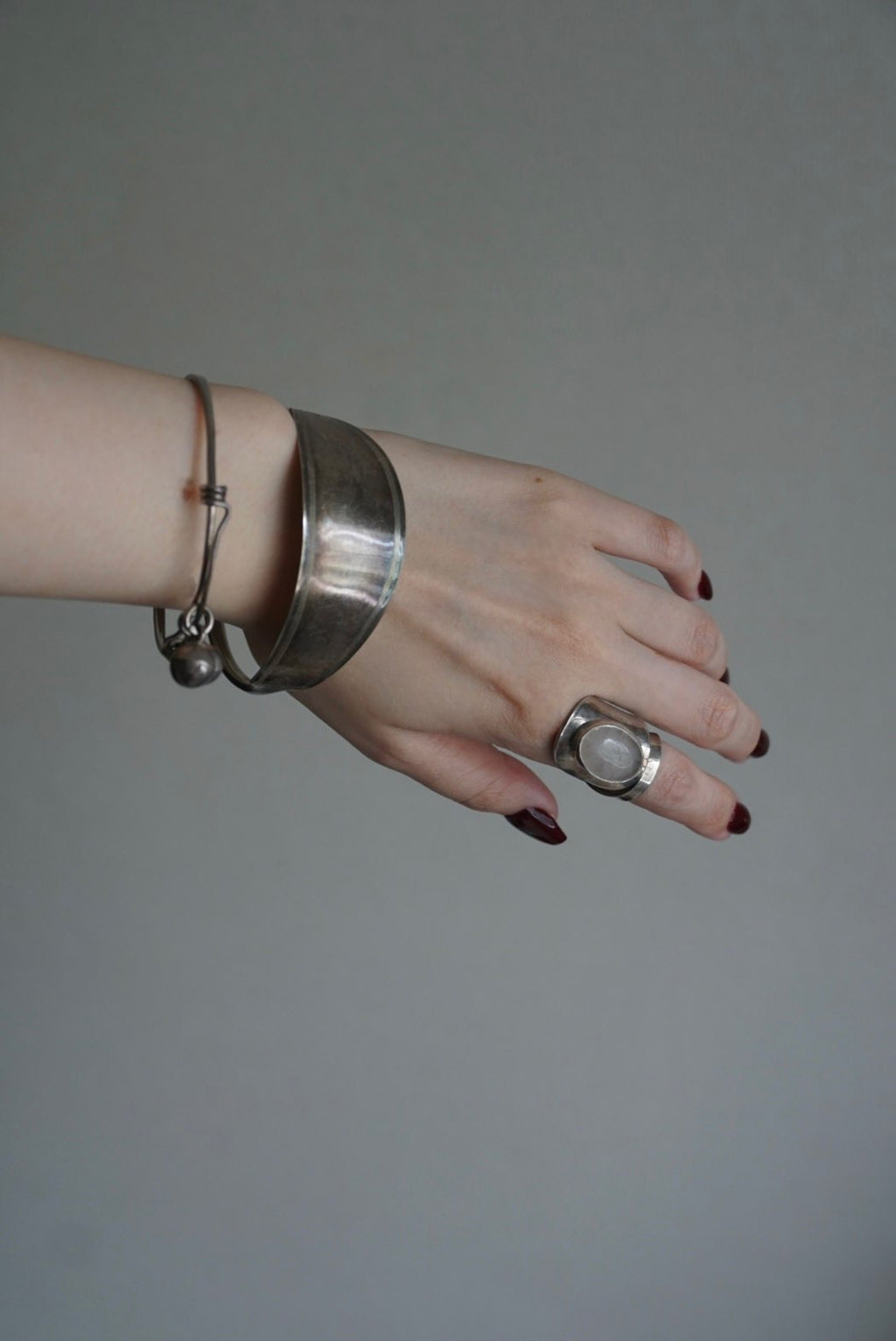 Vintage Silver×Moon Stone Indian Ring