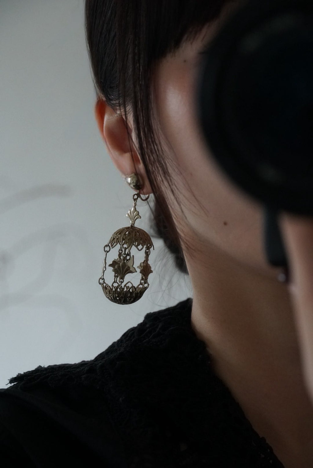 Vintage Filigree Bird Cage Earrings