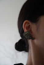 Vintage Smoke Gray Cut Glass Earrings