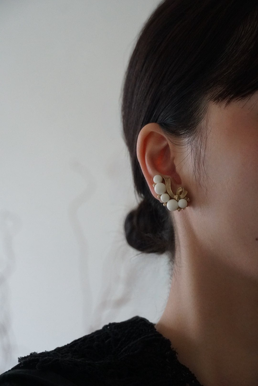 1960's Kramer White Earrings