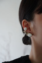 Vintage Flower Milk Glass Earrings
