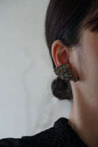 Vintage Smoke Gray Cut Glass Earrings