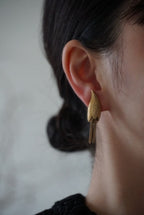 Vintage Gold Tone Solomon's seal Tassel  Earrings