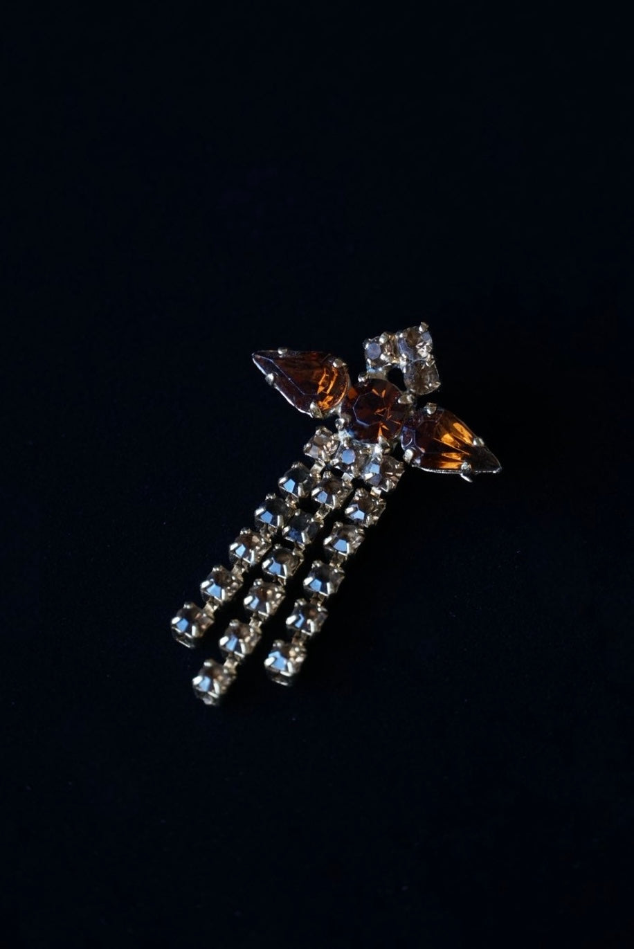 Vintage Amber Cascade Brooch