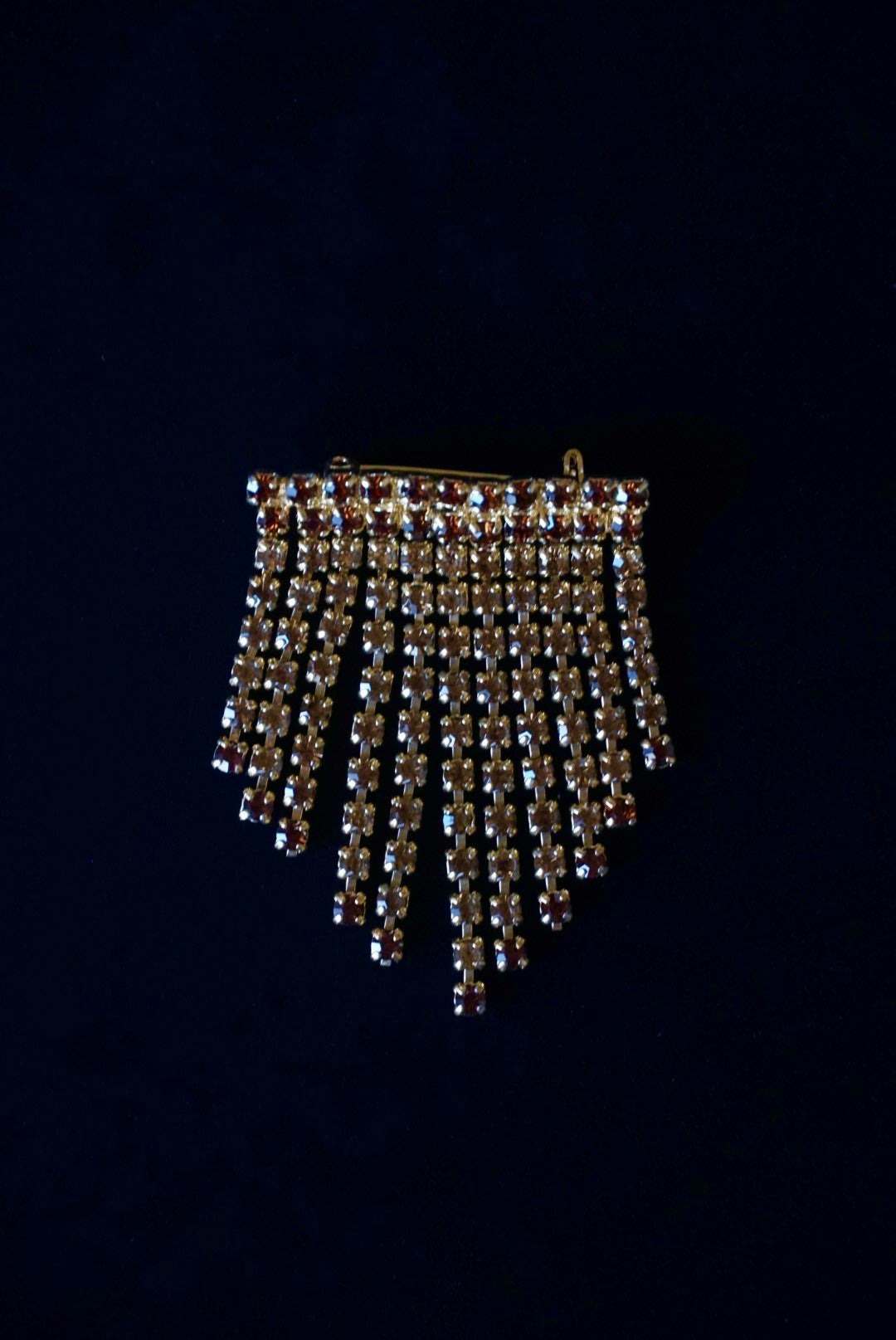 Vintage Amber Cascade Big Brooch