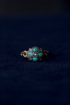 1864-65 Turquoise×Pearl×White Garnet Ring