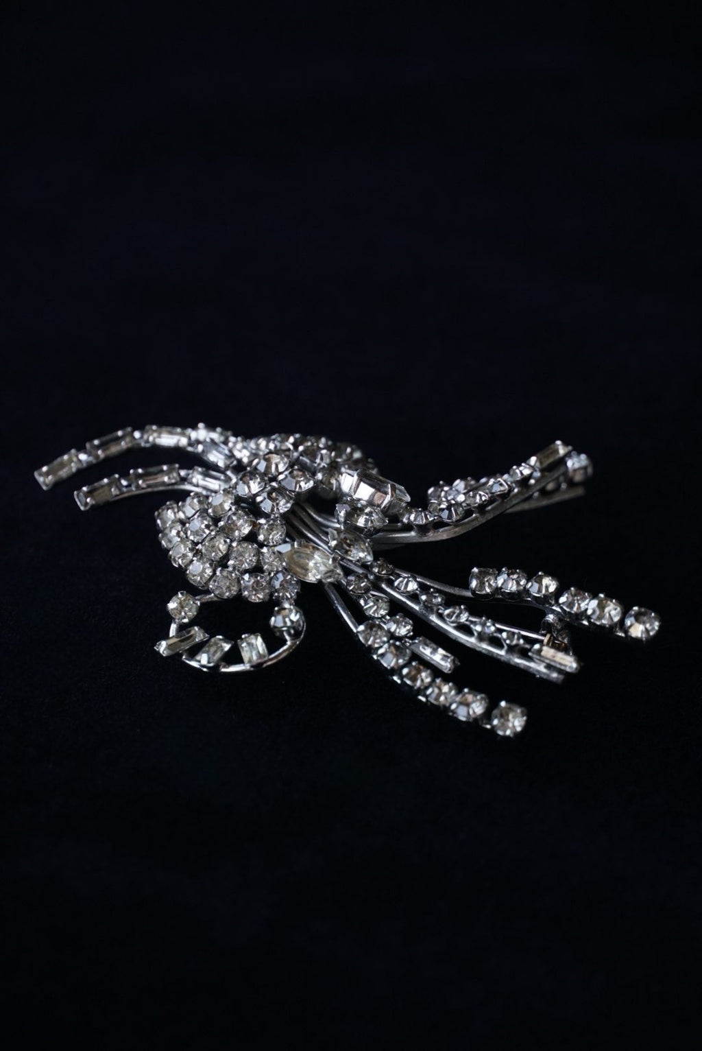 Vintage Glass Flower Spray Brooch