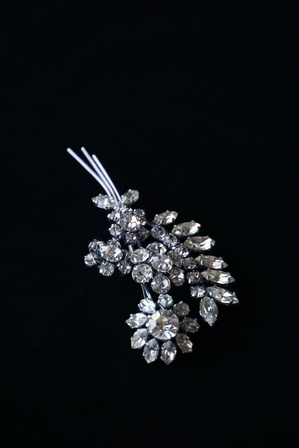 Vintage Glass Bouquet Brooch