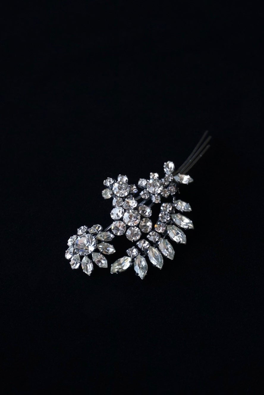 Vintage Glass Bouquet Brooch