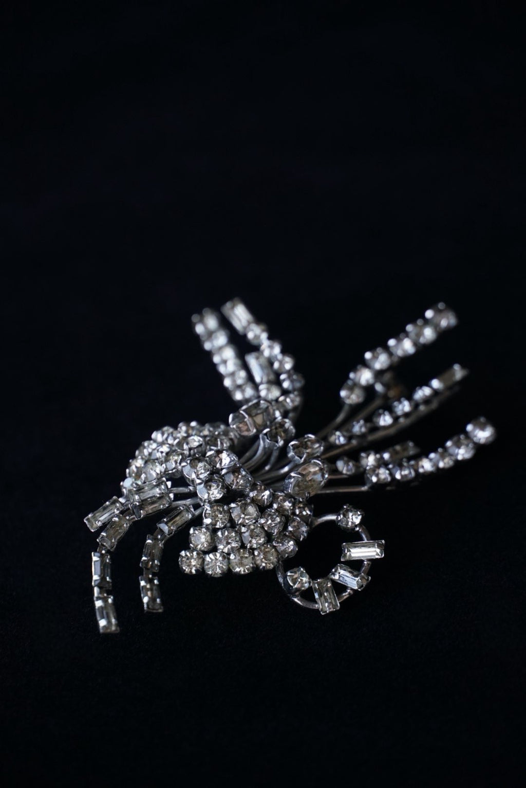 Vintage Glass Flower Spray Brooch
