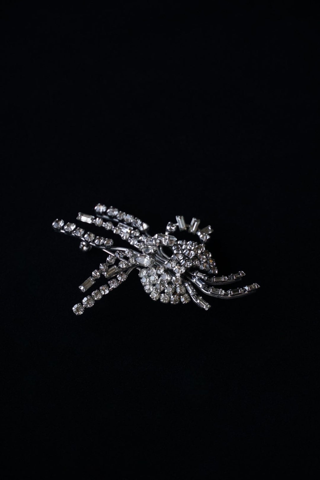 Vintage Glass Flower Spray Brooch
