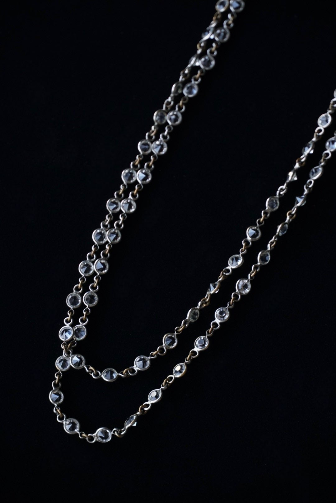 1920's Cut Glass Long Necklace