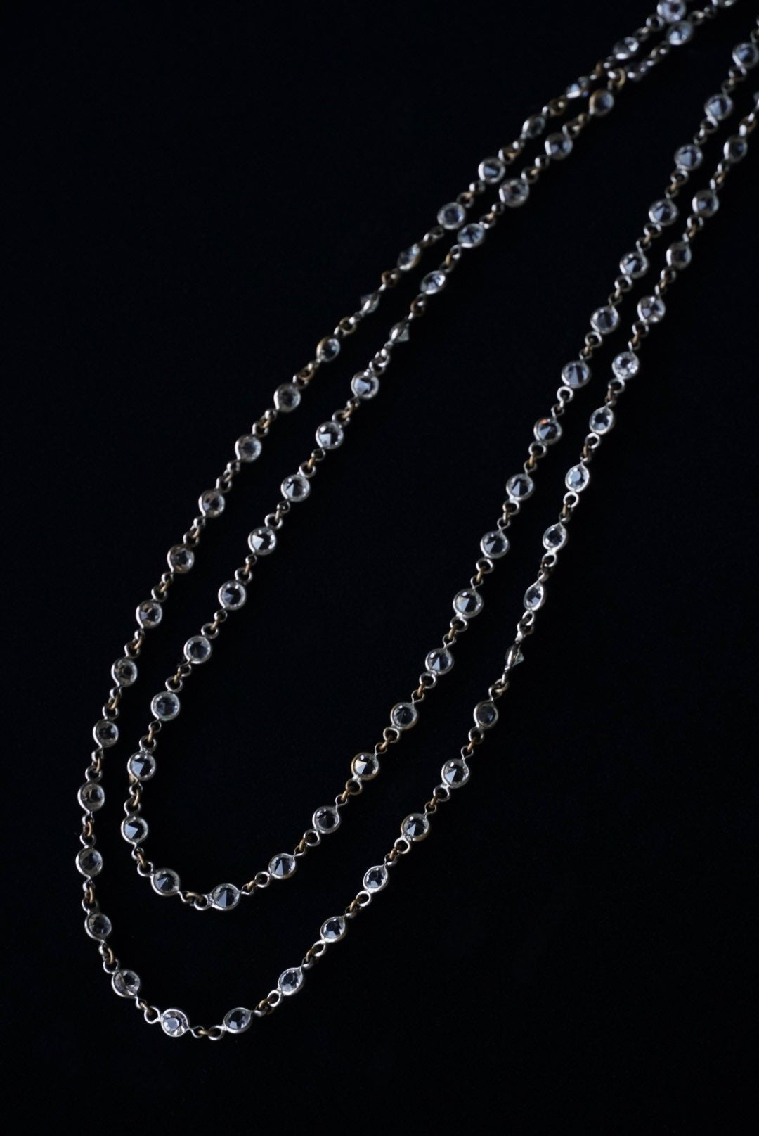 1920's Cut Glass Long Necklace
