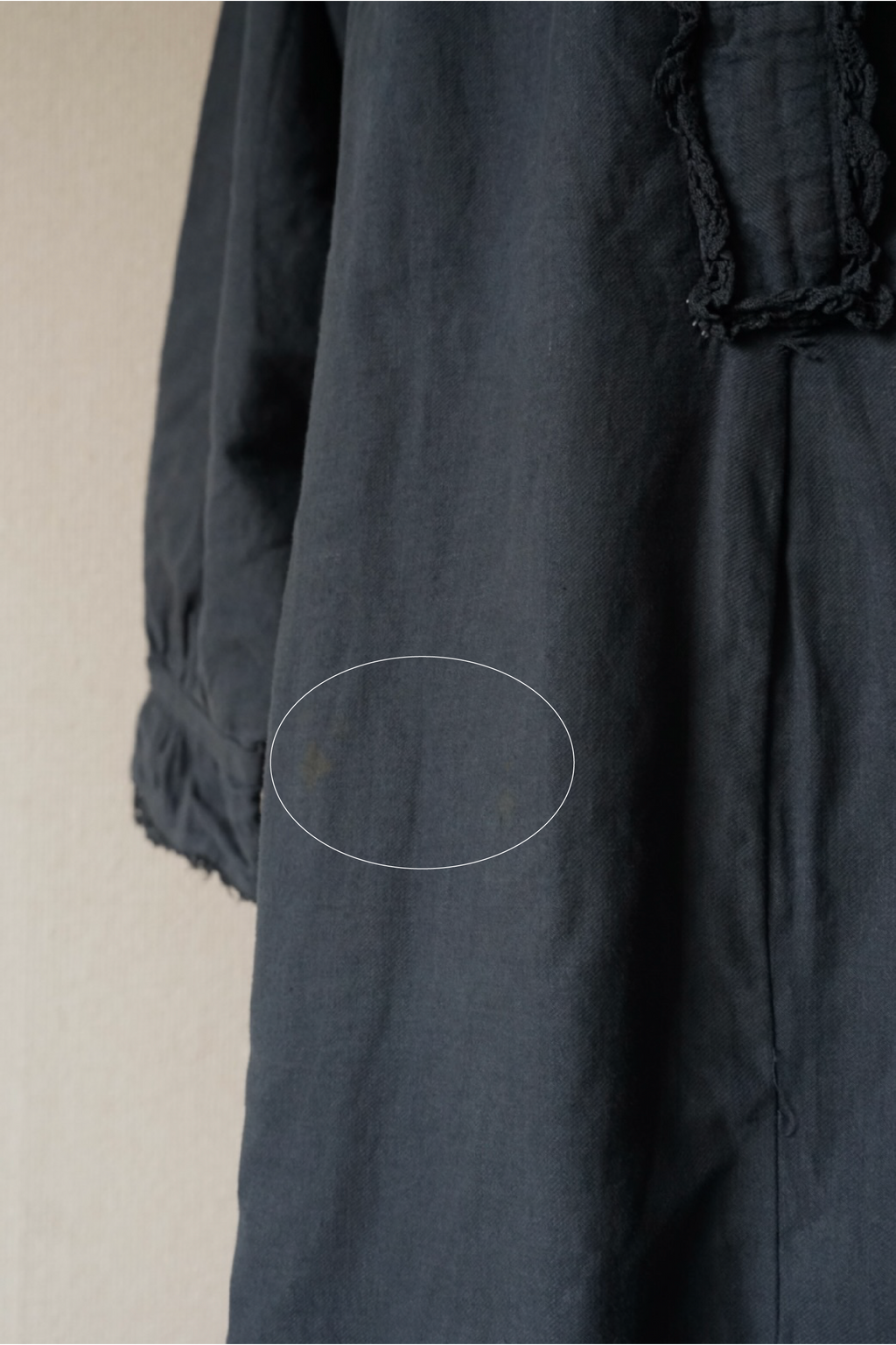 Antique French Cotton Gathered Long Dress