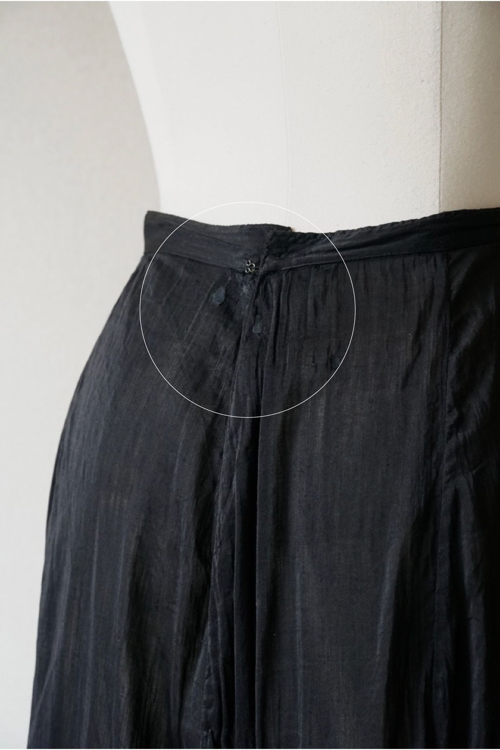 Victorian Black Cotton Slip Skirt