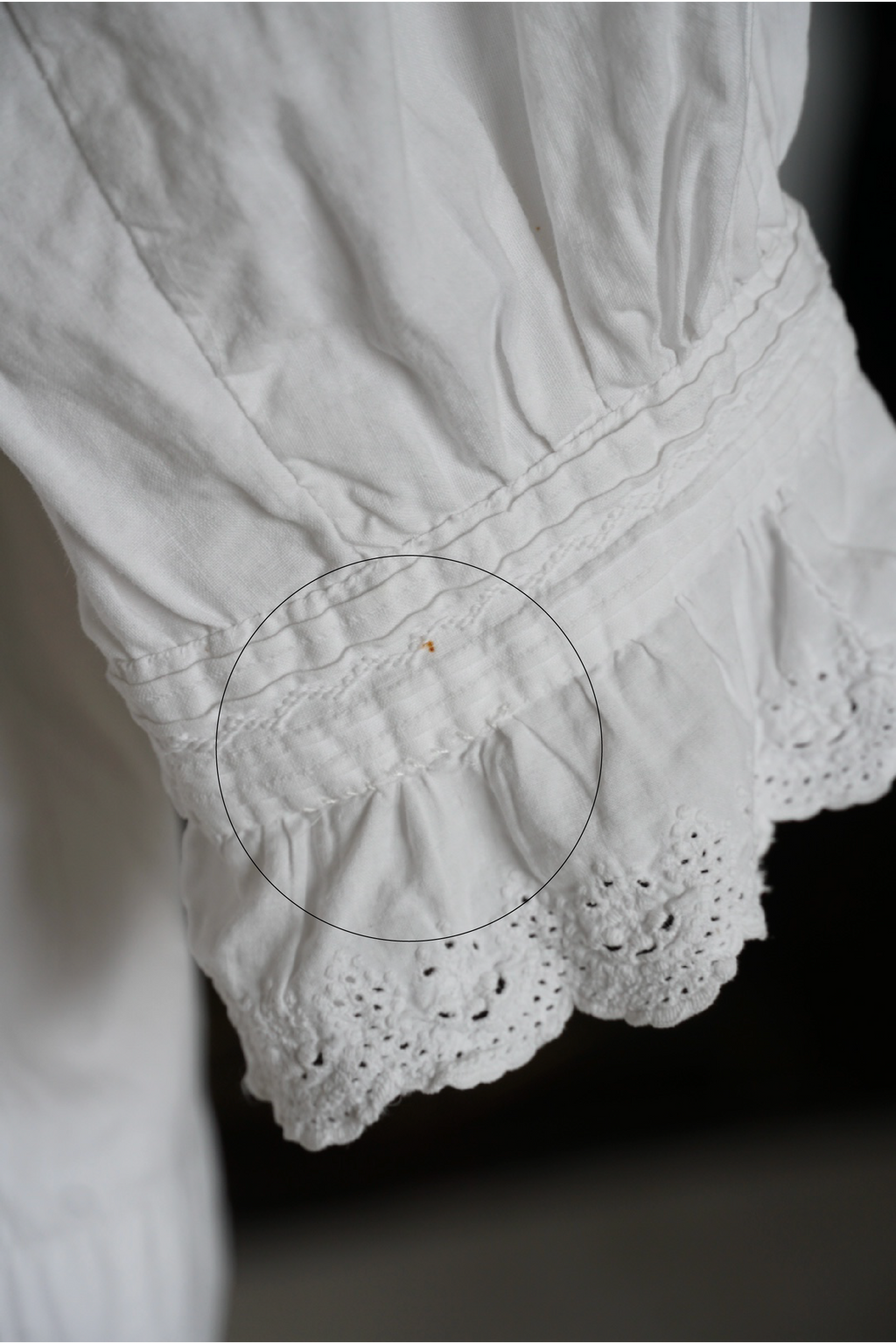 Antique French White Cotton Blouse