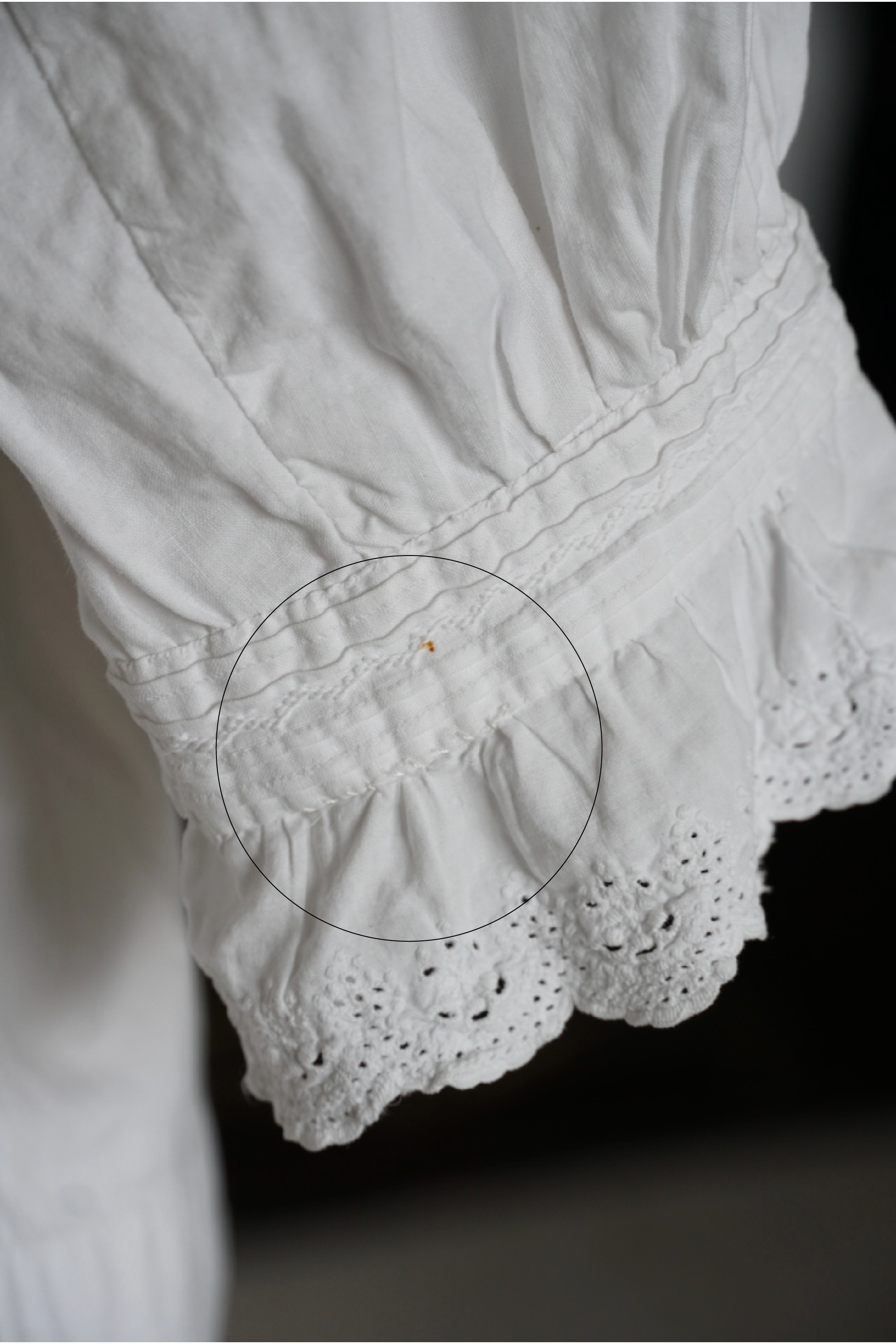 Antique French White Cotton Blouse