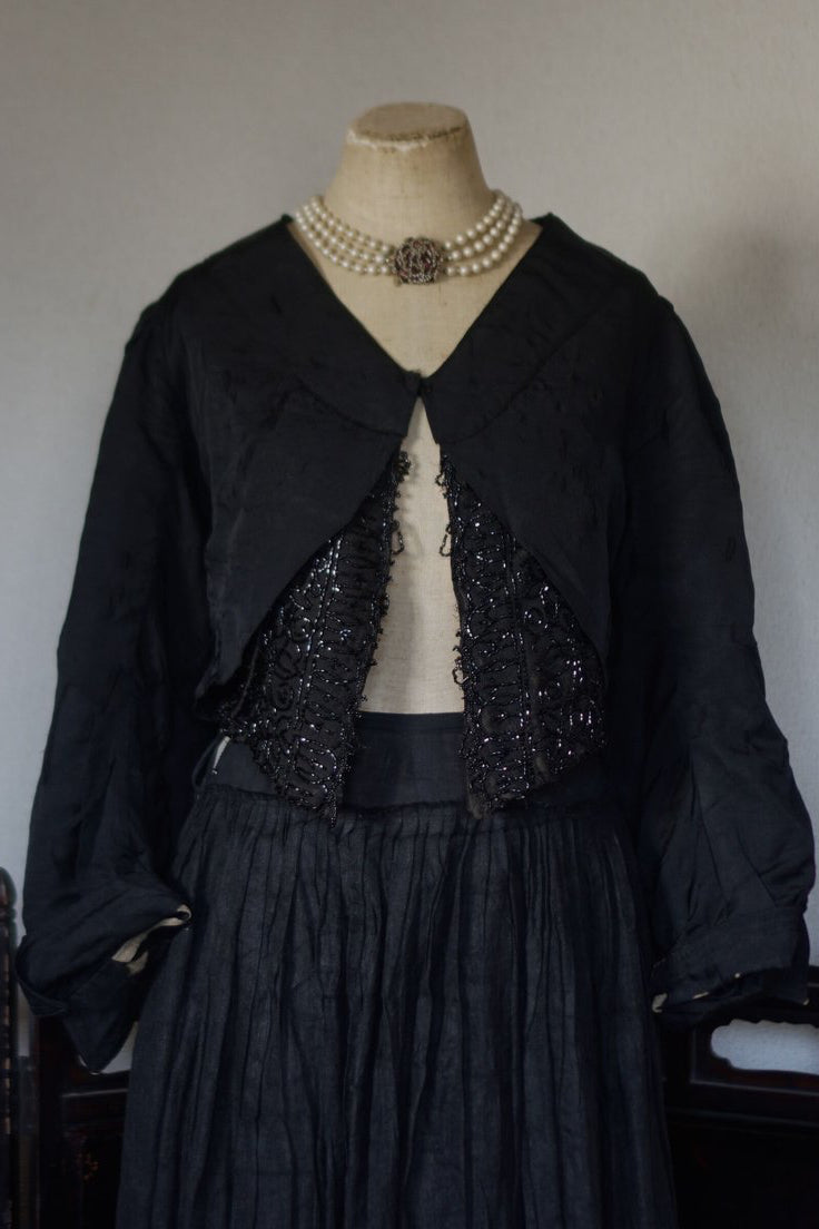 1880's Beaded Jacket with Puff Sleeves