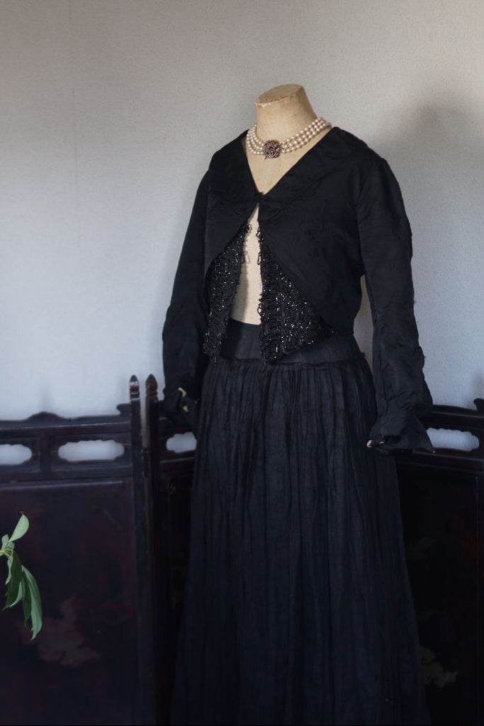 1880's Beaded Jacket with Puff Sleeves
