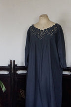 Antique French Cotton Filet lace Long Dress