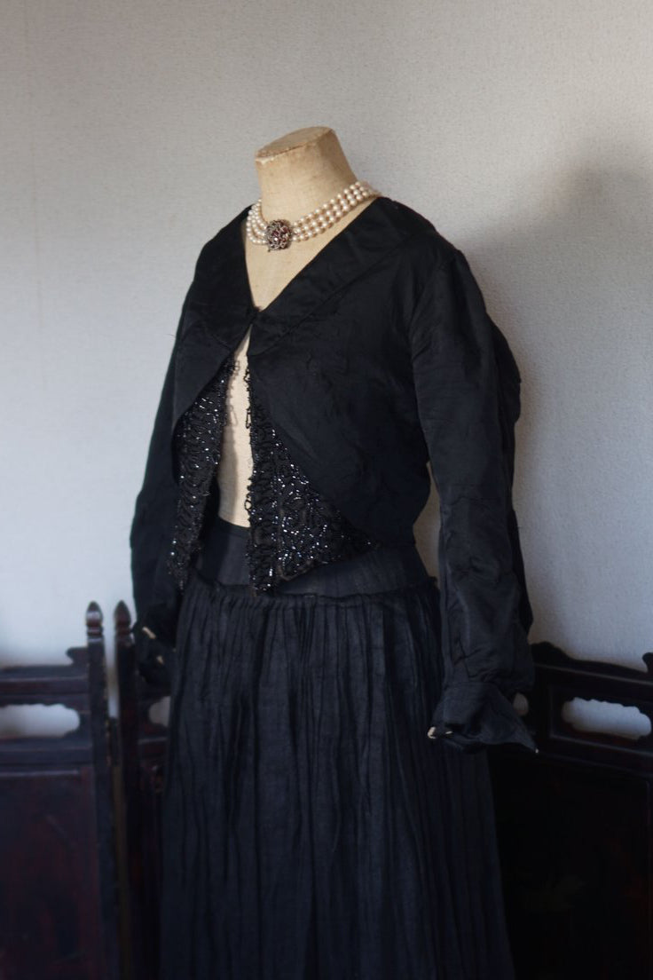 1880's Beaded Jacket with Puff Sleeves
